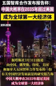 ​2035年靠谱预言：中国准备好称霸全球经济