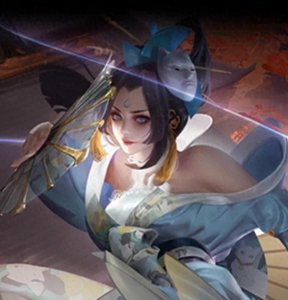 ​不知火舞多款皮肤对比，绯月行背景绝佳，花合斗超华丽！