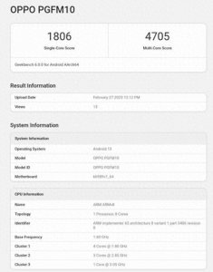​OPPO Find X6标准版跑分现身Geekbench 6，确认搭载天玑9200