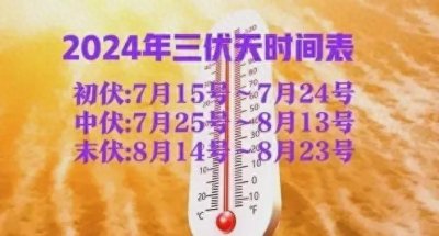 ​老话“小暑三庚便数伏”，一个庚日是多少天？今年入伏是哪一天？